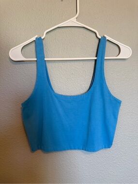 wild fable Bright Blue Scoop Neck Cropped Tank